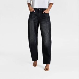 KBB by KAHLANA Women's Mid-Rise Wide Leg 'The Kahlana Jean' - Black Denim 4